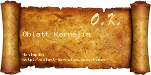 Oblatt Kornélia névjegykártya